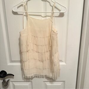 Guess Cream Fringe Camisole Top